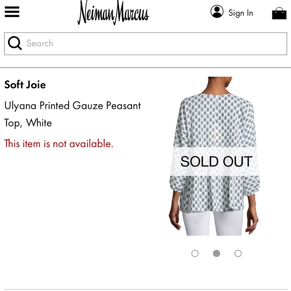 Soft Joie Ulyana Gauze Printed Peasant Blouse Run… - image 8